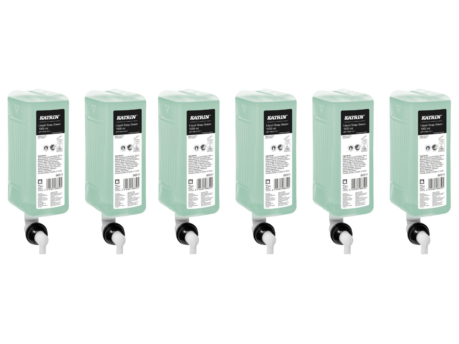 KATRIN Green 86511 Kremowy Łagodny Zapach Brzozy Karton 6x 1l